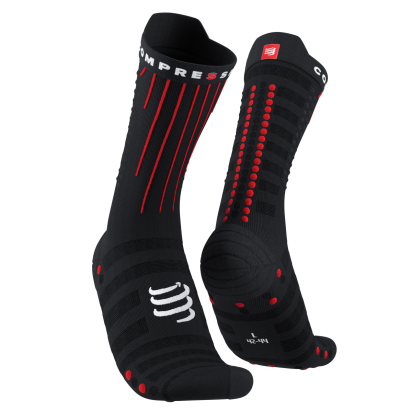 SOCKS AERO BIKE BLACK/RED COMPRESSPORT