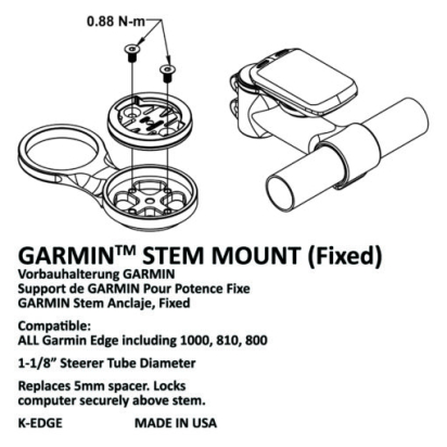 MOUNT FOR GARMIN MTB/AH BLACK K-EDGE