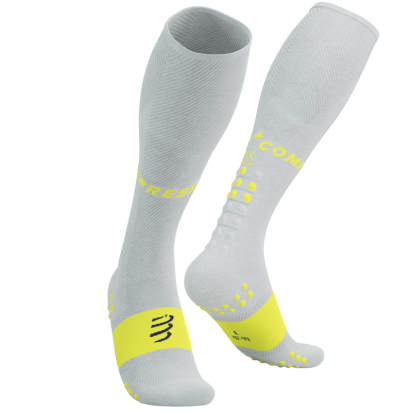 FULL SOCKS OXYGEN WHITE/YELLOW COMPRESSPORT