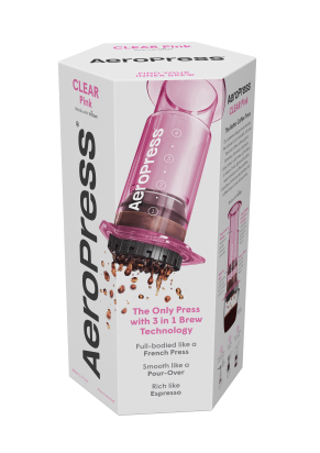 AEROPRESS COFFEE MAKER CLEAR PINK