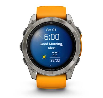 WATCH Fenix™ 8 – SAPPHIRE AMOLED 51mm ORANGE/TITANIUM GARMIN