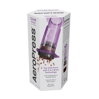 AEROPRESS COFFEE MAKER CLEAR PURPLE