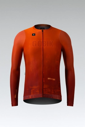 CYCLING JERSEY LONG SLEEVES CX PRO 3.0 UNISEX BURNT ORANGE GOBIK