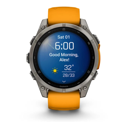 WATCH Fenix™ 8 – SAPPHIRE AMOLED 47mm ORANGE/TITANIUM GARMIN