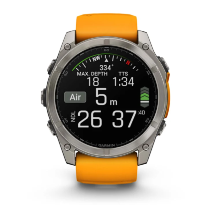 WATCH Fenix™ 8 – SAPPHIRE AMOLED 51mm ORANGE/TITANIUM GARMIN