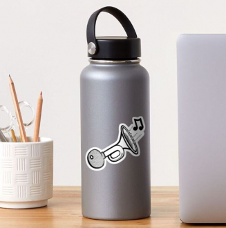 STICKER BICYCLE HORN - 8.9 x 7.6 cm REDBUBBLE