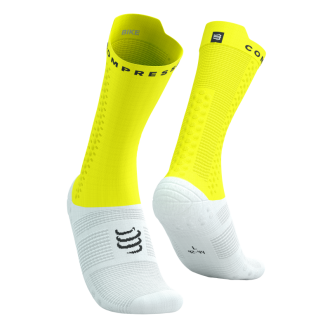 ČARAPE PRO V4.0 BIKE WHITE/SAFE YELLOW COMPRESSPORT