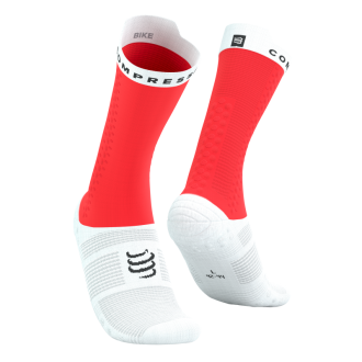 RACING SOCKS PRO V4.0 BIKE FLOU RED/WHITE COMPRESSPORT